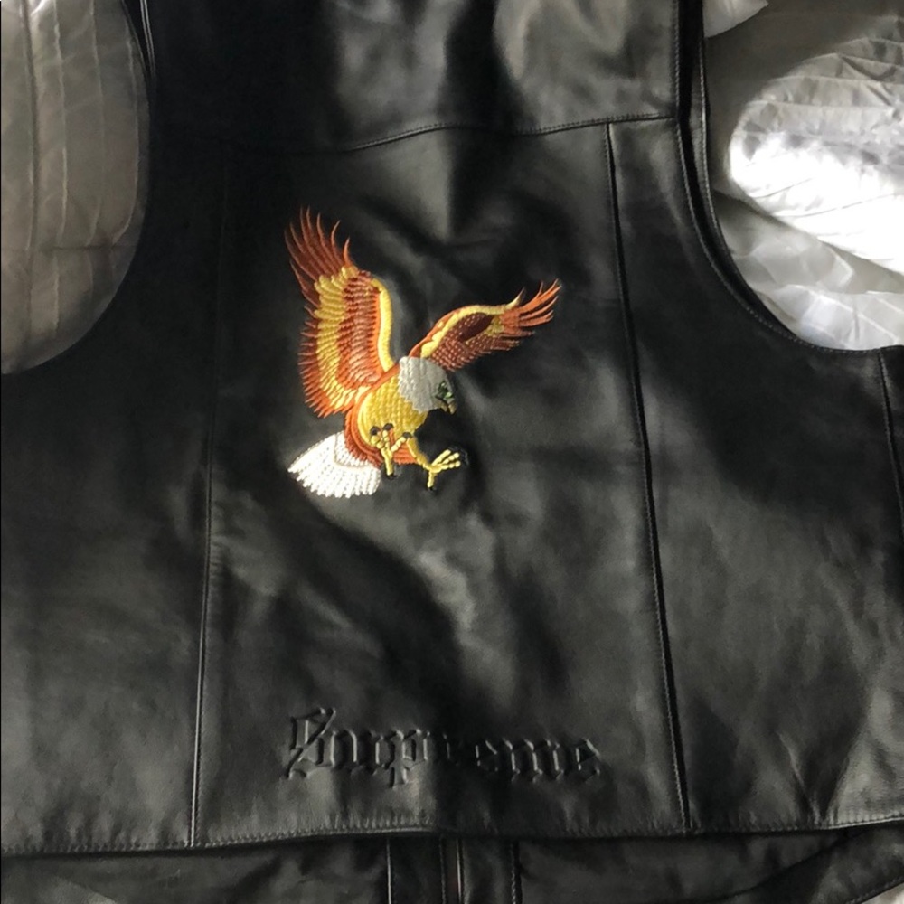 Supreme leather biker vest!!